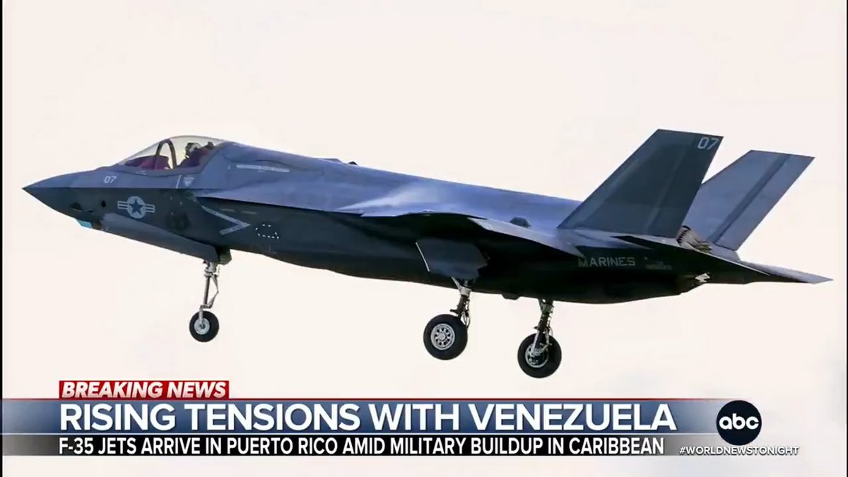 Escalating tensions between the U.S. and Venezuela as the U.S. deploys F-35 fighter jets to Puerto Rico amid a military buildup in the Caribbean. The Trump Admin. is saying it's part of major crackdown on drug trafficking. Christiane Cordero reports.