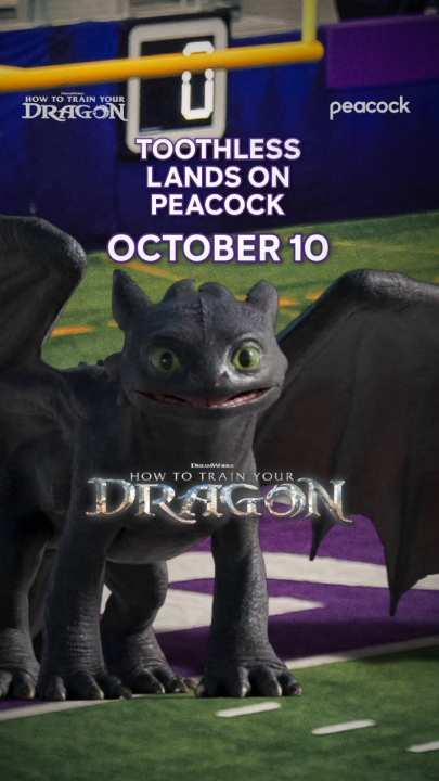 Toothless is ready to touch down 🏈 #HowToTrainYourDragon arrives October 10 on Peacock.