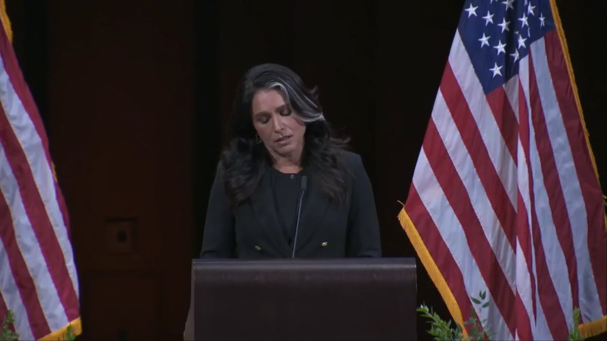 "We cannot allow ourselves to be terrorized into silence. We need to live Charlie Kirk's example." Tulsi Gabbard speaks at Charlie Kirk's vigil in Washington, D.C.