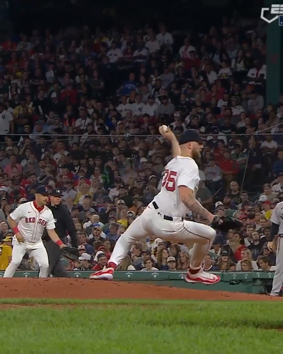 Garrett Crochet slipped on this pitch, but appeared to be okay and finished the inning.