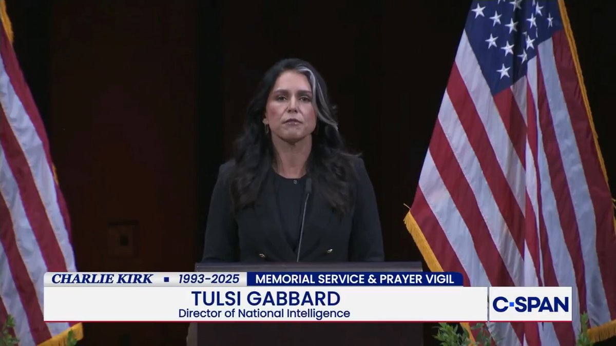 WATCH: Complete remarks by Director of National Intelligence Tulsi Gabbard at Charlie Kirk Memorial Service.