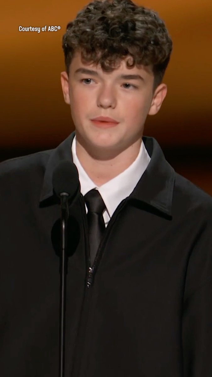 "If you listen and you focus, and you step out of your comfort zone, you can achieve anything in life." Owen Cooper wins Outstanding Supporting Actor in a Limited Series at the #Emmys for his role in #Adolescence!