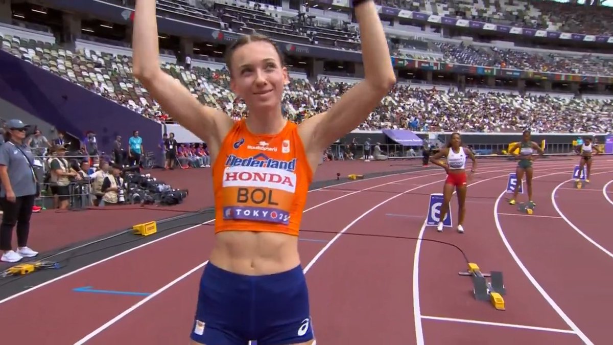 【#東京世界陸上】 ✅女子400mハードル 予選1組 前回大会🥇 🇳🇱#ボル 1位 53秒75 圧倒的な速さ💨で 準決勝進出🎉 2連覇に向けて勢いをつける！！！！ 準決勝は 17日(水)21時00分頃〜 📺TBS系 生中継