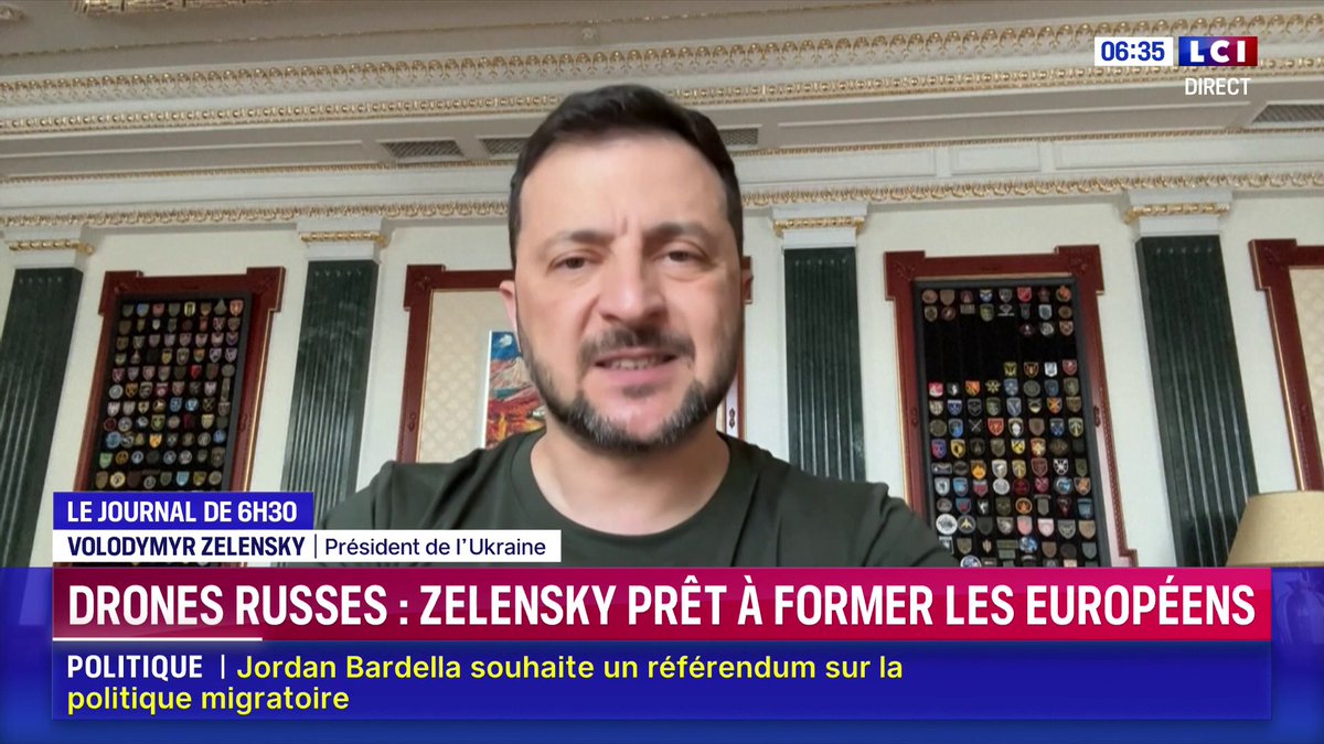 🔴 Nouvelle incursion de drone russe en Europe : la Roumanie visée ➡ Volodymyr Zelensky se dit prêt à former les Européens.