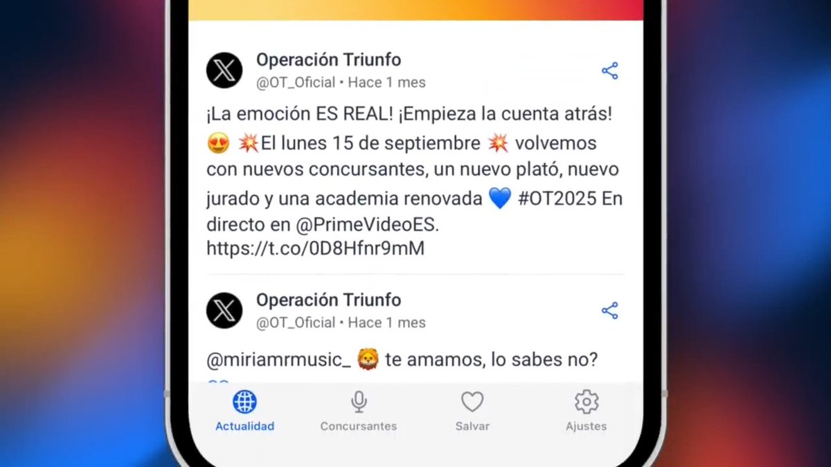 😍 ¡Hoy empieza #OT2025! ¿Ya tienes la app oficial para poder votar desde España y Latinoamérica a tu favorito y para salvar a uno de los nominados? 📲 Consíguela gratis aquí 👉🏻 ✨