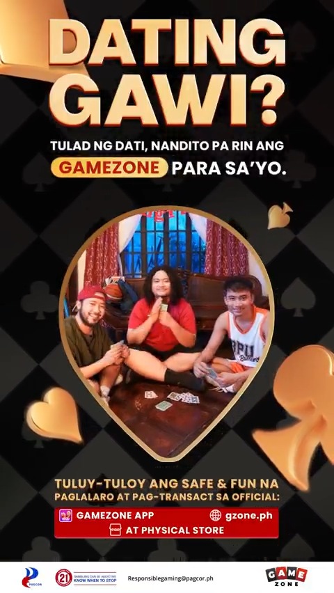 Dating gawi? balik-GameZone na! Iba pa rin talaga ang saya dito! Basta huwag kalimutan, maglaro nang responsable.