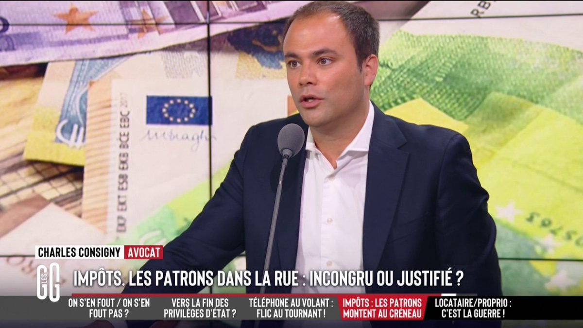 💰 Impôts sur les entreprises : les patrons dans la rue, justifié ou incongru ? 🗣️ Charles Consigny : "Il y a une névrose obsessionnelle de la gauche concernant la fiscalité. Sans la taxe Zucman, ils ne surmonteront pas leur névrose. Comme les gens qui ont des TOC." #GGRMC