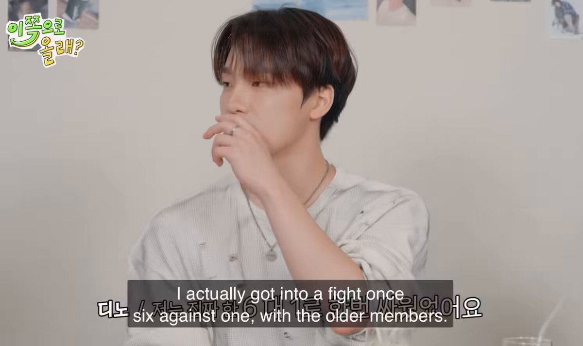 DINO TALKED ABOUT THE 6 vs. 1 FIGHT HE HAD WITH THE MEMBERS AGAIN which he lost 😭😭 it got to the point where he threw his svt ring and he said he wanted to leave svt 😭 and the next day he was on his knees 😭 TURNS OUT IT WAS THE ONE WHERE HE GRABBED SEUNGKWAN'S COLLAR TOO
