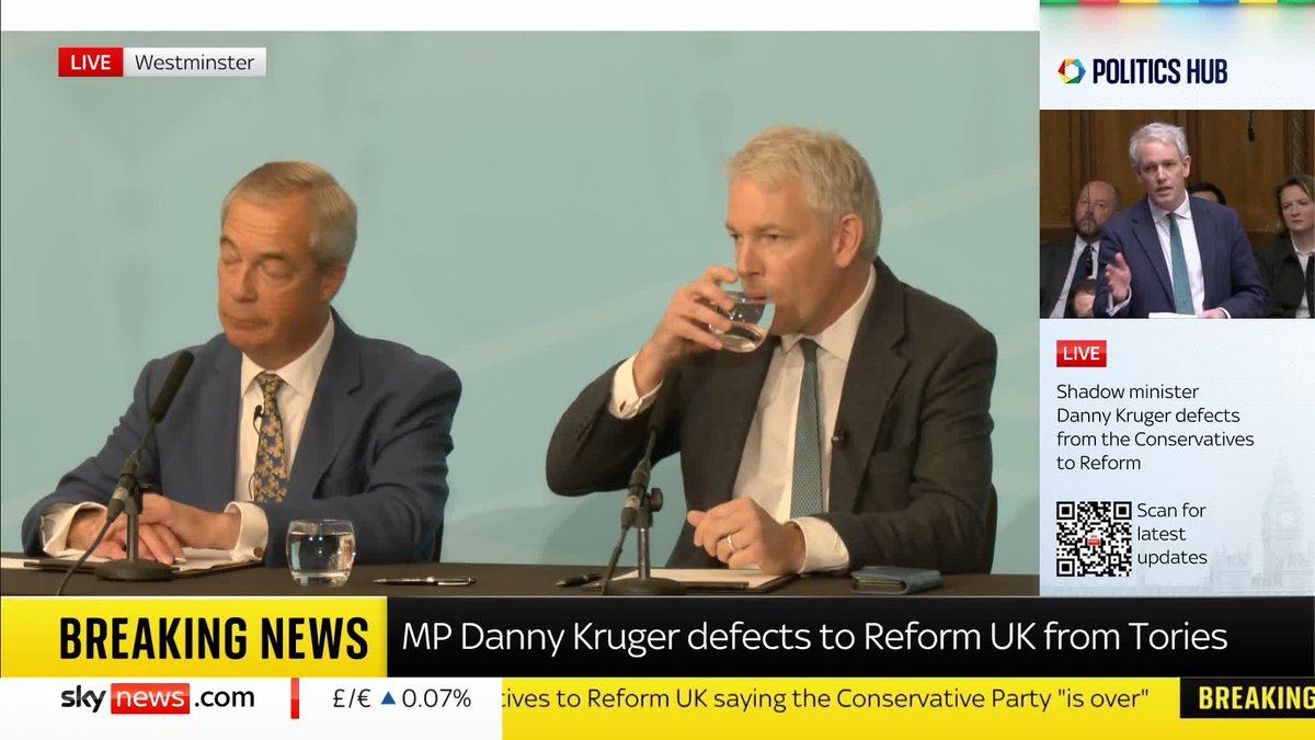 🗣️ "I don't think the Conservative Party is dead - I just think it's over." Political correspondent @WizBates questioned Danny Kruger on his decision to defect to Reform UK. She also asked Nigel Farage for his thoughts on the 'Unite the Kingdom' protests over the weekend.