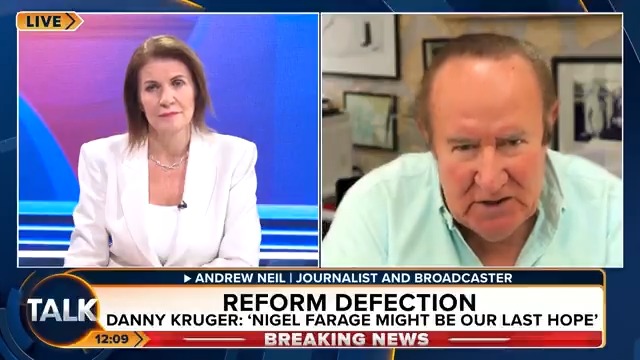 "We are on the brink of the end of the Conservative Party as the major centre-right force in British politics." Journalist and Times Radio presenter Andrew Neil, says Danny Kruger's defection from the Tories to Reform UK, is a "watershed" moment. Andrew Neil | Julia Hartley-Brewer