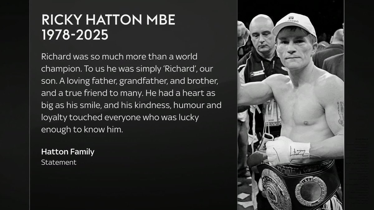 The family of Ricky Hatton have paid tribute to him following his death.