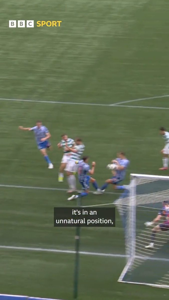 🗣️ "The hand is in an unnatural position? I would disagree with that completely" Michael Stewart analyses Celtic's stoppage time penalty against Kilmarnock, and questions the SFA guidance on the decision. #BBCFootball