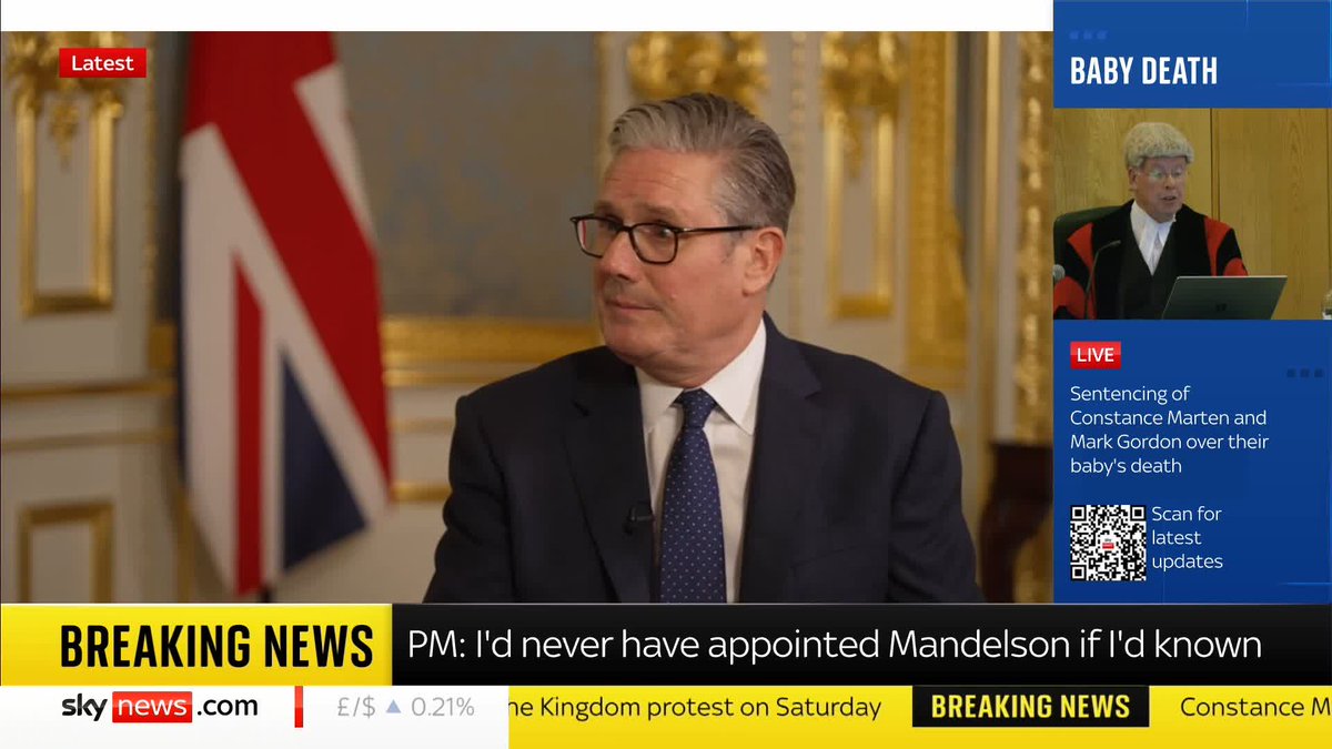 BREAKING: Prime Minister Sir Keir Starmer says he would never have appointed Peter Mandelson "had I known then what I know now" about his links to paedophile Jeffrey Epstein. 📺 Sky 501, Virgin 602, Freeview 233 and YouTube