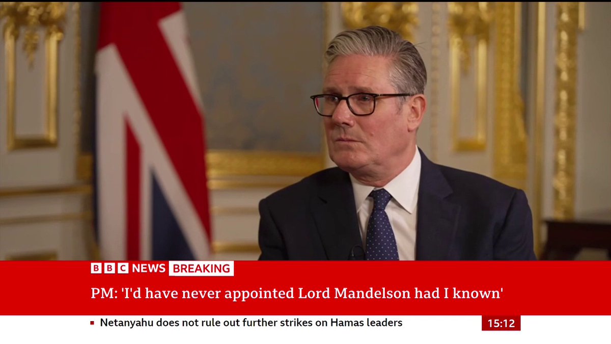 The answers I provided at PMQs on Peter Mandelson were the "extent of what I knew at the time" PM Keir Starmer says "it was only on Wednesday early evening that I knew the contents of the Bloomberg emails"
