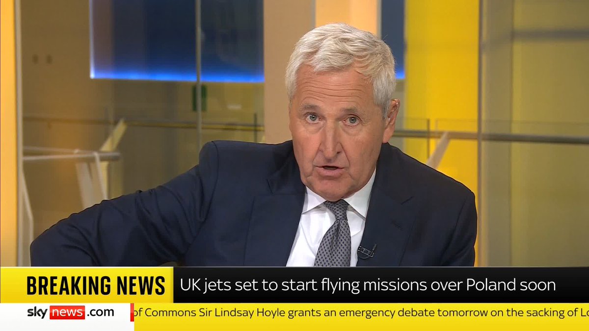 BREAKING: The UK government will fly RAF jets over Poland after Russian drones violated the country's airspace. 📺 Sky 501, Virgin 602, Freeview 233 and YouTube