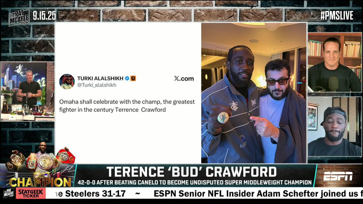 "A lot of people kept saying that what I was trying to accomplish was impossible and I just kept saying, 'It's impossible until somebody do it.'" Terence "Bud" Crawford weighs in on becoming the first undisputed champion in three different weight classes 🙌 Pat McAfee