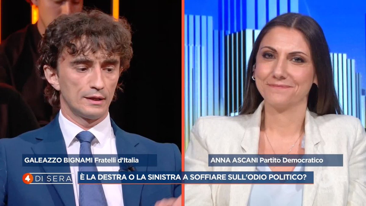 Galeazzo Bignami: "Non puรฒ essere che chiunque non la pensi come la sinistra sia fascista" #4disera รจ in diretta su #Rete4 e in streaming su Mediaset Infinity