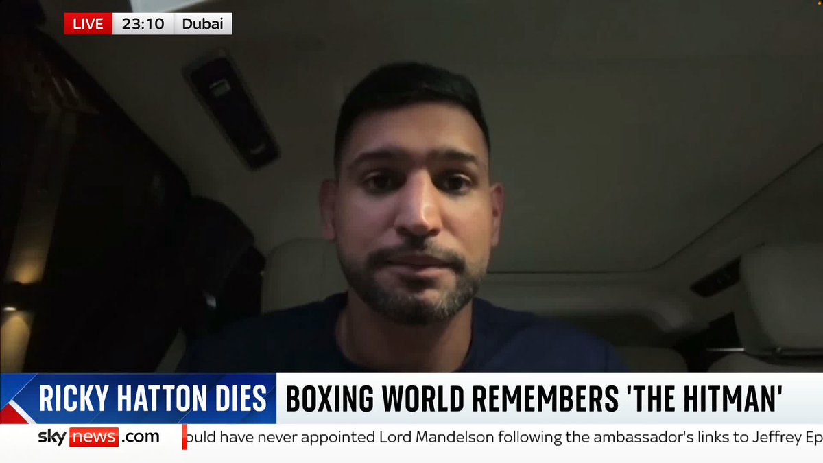 "We will always remember him as a great champion." Former world boxing champion Amir Khan tells Sarah-Jane Mee he had plans to meet Ricky Hatton in Dubai next week. 📺 Sky 501, Virgin 602, Freeview 233 and YouTube