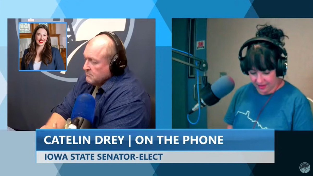 Iowa State Sen.-elect Catelin Drey (D) speaks with Patti Vasquez on how she won her election in an overwhelmingly red district: "My opponent tried to kind of replicate this national Republican playbook of painting me as a liberal extremist ... So I was spending my time getting to know my neighbors and talking to them about the things that really mattered ... It does not seem wild to me or really anyone that I talked to that we should be taking care of our kids, and we should be allowing our elders to age in peace with dignity, with we should be fully funding our public schools ... I think that just resonated with people." 📻 WCPT820 AM