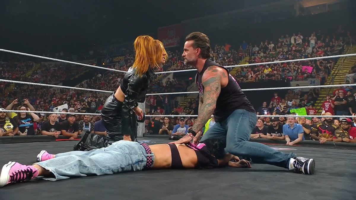 OH WE ARE IN FOR A BRAWL! AJ & PUNK vs. BECKY & SETH at WRESTLEPALOOZA live on the ESPN app THIS SATURDAY! 😤