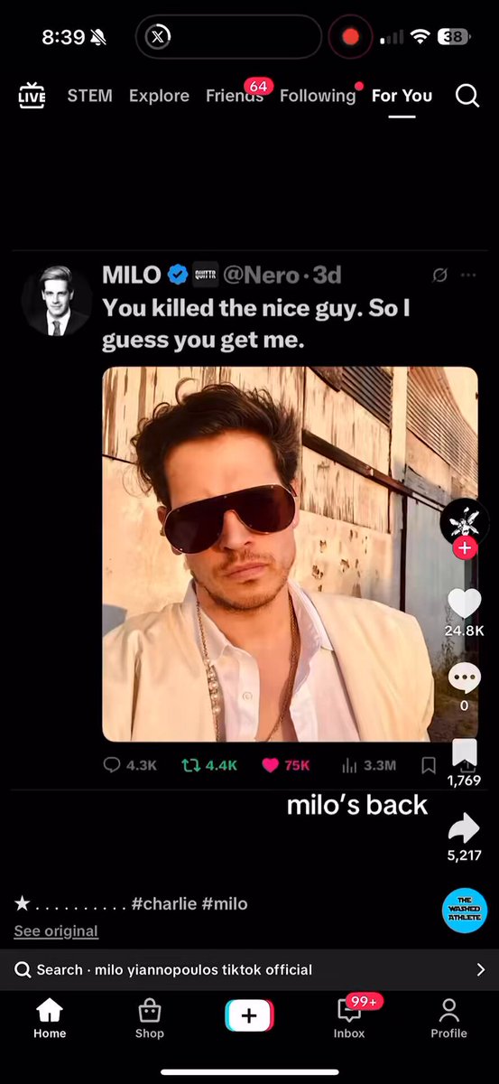 Shit -heads on the left just dug a yuge hole.. pit bull on the lose, and he’s not a nice, polite gentleman like Charlie was, Milo don’t give a shit about anyone’s feelings! Pucker up Buttercups