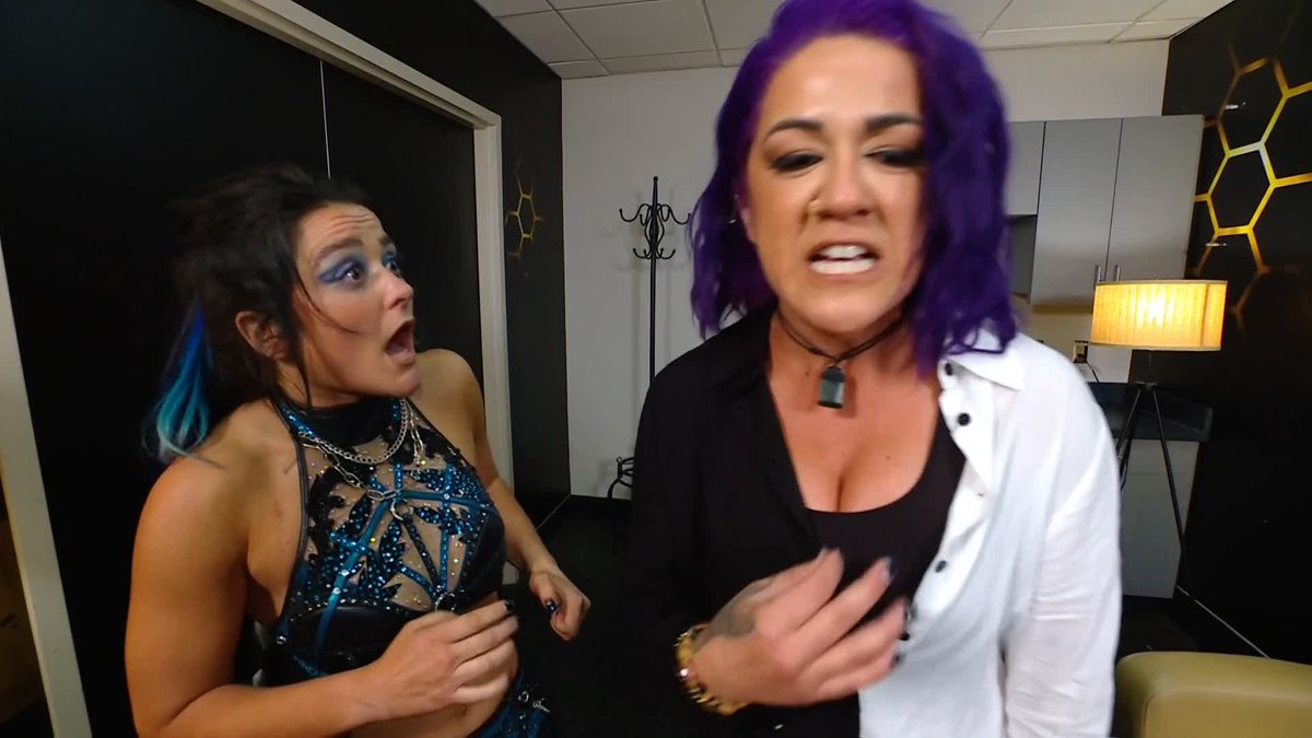 Is this the same Bayley that was hugging everybody earlier? 👀