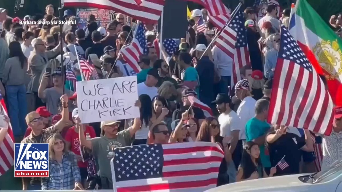 'WE ARE CHARLIE KIRK': Residents in Beverly Hills, California, gathered to show support and honor Charlie Kirk.
