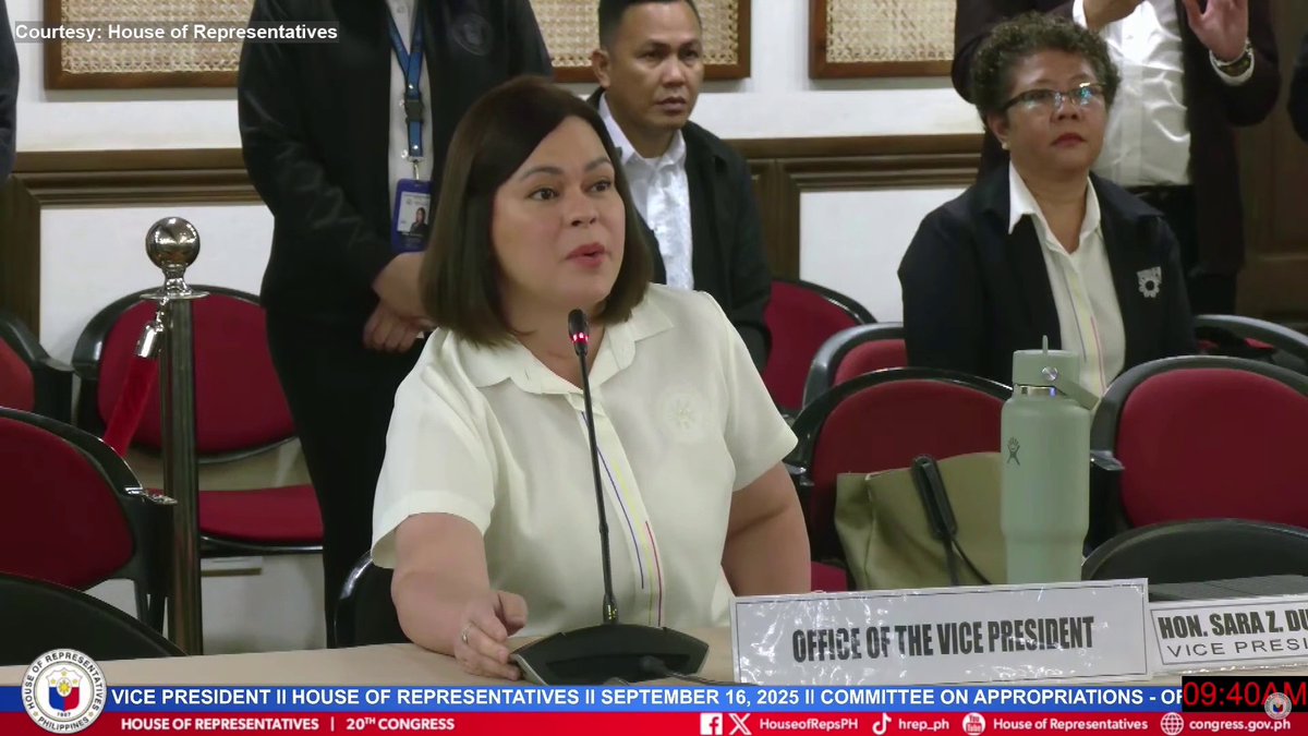 Vice President Sara Duterte said that she has no opening remark for the start of the deliberations of the House Appropriations Committee for the 2026 OVP budget, and that a video presentation prepared by her office will be shown instead. Watch the livestream here: