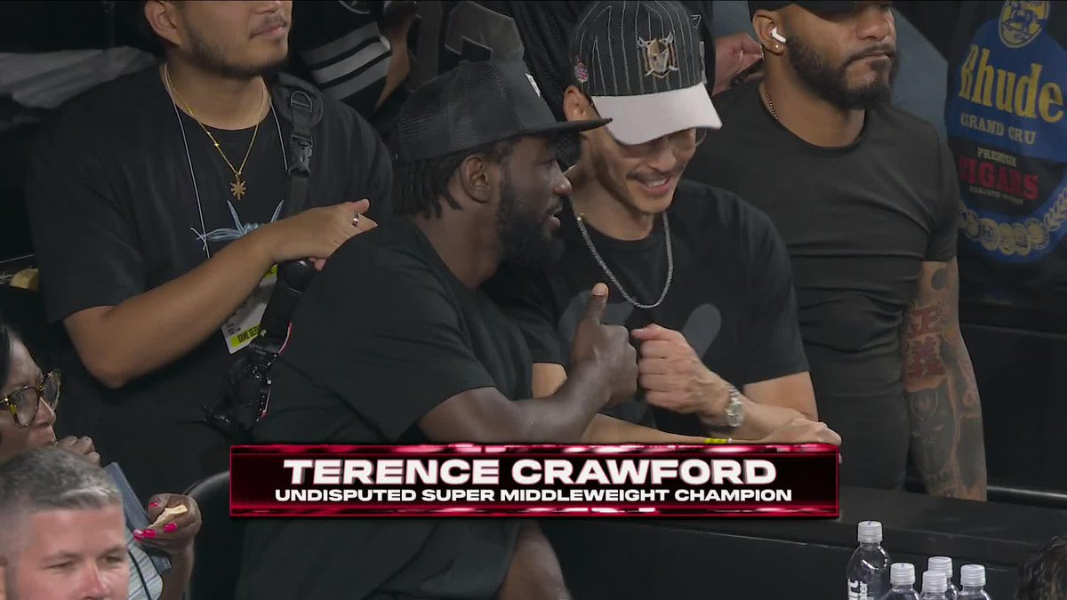The champ Terence Crawford in the building for Chargers-Raiders 🏆 Watch the stadium's transition from his fight to MNF 😮