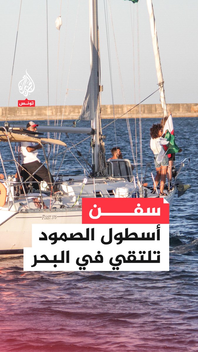 متوجهة لكسر الحصار الإسرائيلي عن غزة.. سفن أسطول الصمود تلتقي في البحر #حرب_غزة