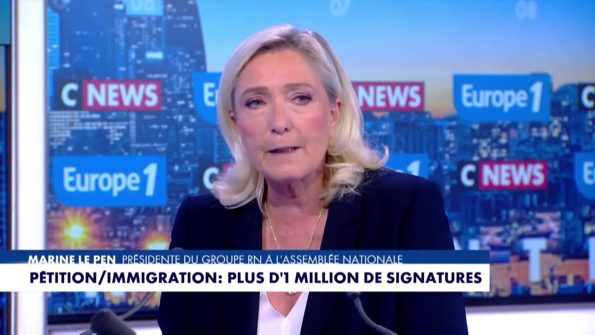 Pétition de Ph. de Villiers : "Je ne signe pas de pétition, moi, je dépose des propositions de loi" déclare Marine Le Pen #LaGrandeITW #Europe1