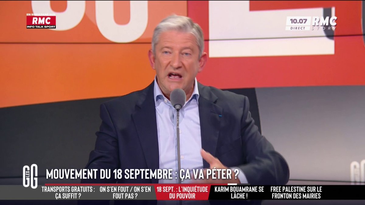 💥 18 septembre : ça va péter ? 🗣️ Emmanuel de Villiers : "En 2027, il faudra encadrer le droit à manifester. C'est un effet de mode de contestation et un cheval de Troie pour bandits et casseurs. C'est un gros risque pour les commerçants et les bons Français." #GGRMC