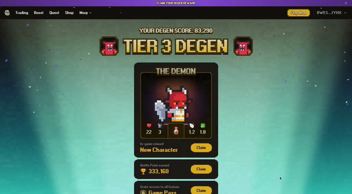 Introducing the Degen Score Dashboard A new way for Solana’s top traders &amp; true degens to prove themselves and earn exclusive rewards. Connect your wallet. Check your score. Claim your perks. 👇
