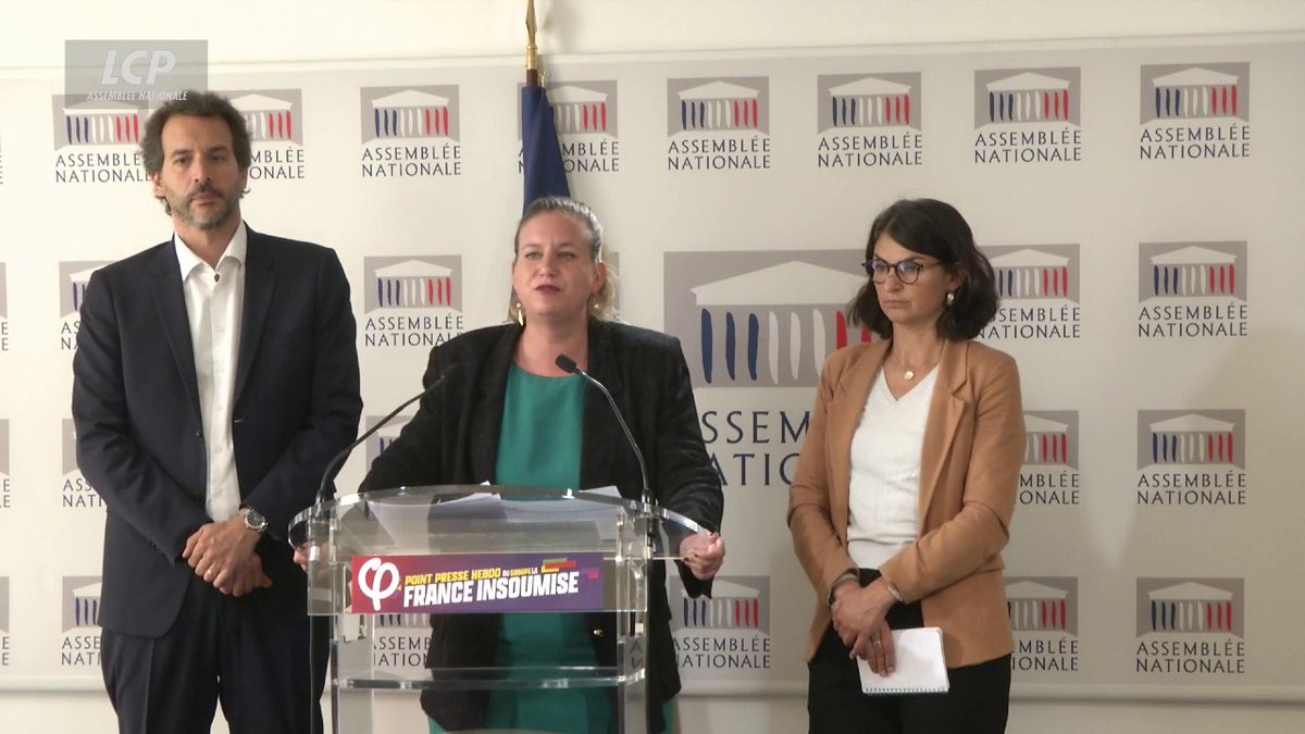 "Hier, par un coup de fil tardif à 21 heures, le Premier ministre a voulu nous proposer de nous inviter à Matignon pour mercredi matin", annonce Mathilde Panot (LFI). "Les insoumis n'ont absolument rien à négocier avec les macronistes." #DirectAN