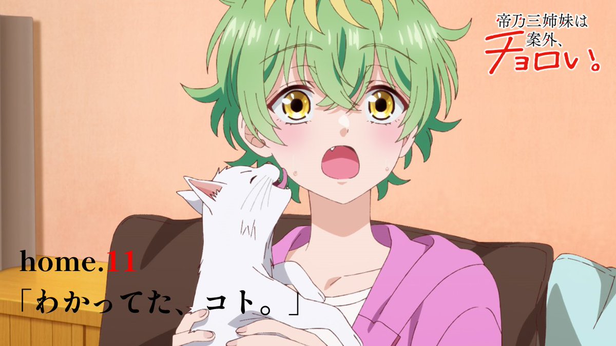 🏠 ̄ ̄ ̄ ̄ ̄ ̄ ̄ ̄ ̄ ̄ home.11 予告動画 「わかってた、コト。」 __________🧩 桜に二連敗してしまった三和を励まそうとする優。 そんな優に三和は、ずっと抱えていた悩みを打ち明ける…! ⏰9/17(水)24:30放送!!! #帝乃三姉妹 #水曜日は帝乃三姉妹