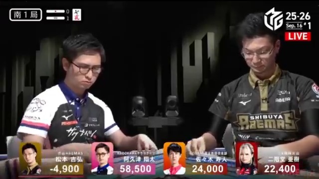 #Mリーグ 2025-26試合ダイジェスト📹 南1局1本場、#阿久津翔太 選手の跳満のアガリ！ 序盤にリードを築いた阿久津選手！ この局もスムーズに手を進めて万全の3面張リーチ！ 後がない親番の松本選手から高め🀈を捉える！ 12000のアガリで更にリードを広げた！ 👇動画タップで今すぐ無料視聴
