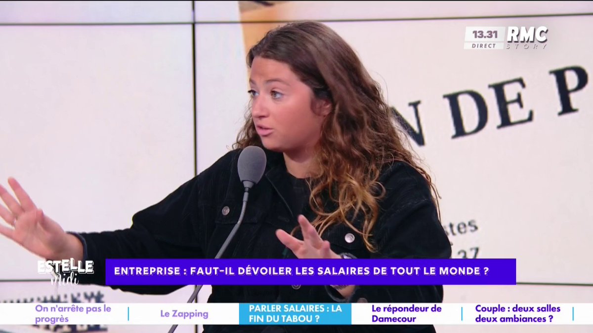 💶 Faut-il dévoiler les salaires de tout le monde ? 🎙️ Elise Goldfarb : "J'ai une amie qui a essayé de négocier, ils lui ont dit "non" et 1 an après, elle a découvert qu'un mec, au même poste, avec 3 ans d'expérience de moins, gagnait 300€ de plus/mois !" #EstelleMidi