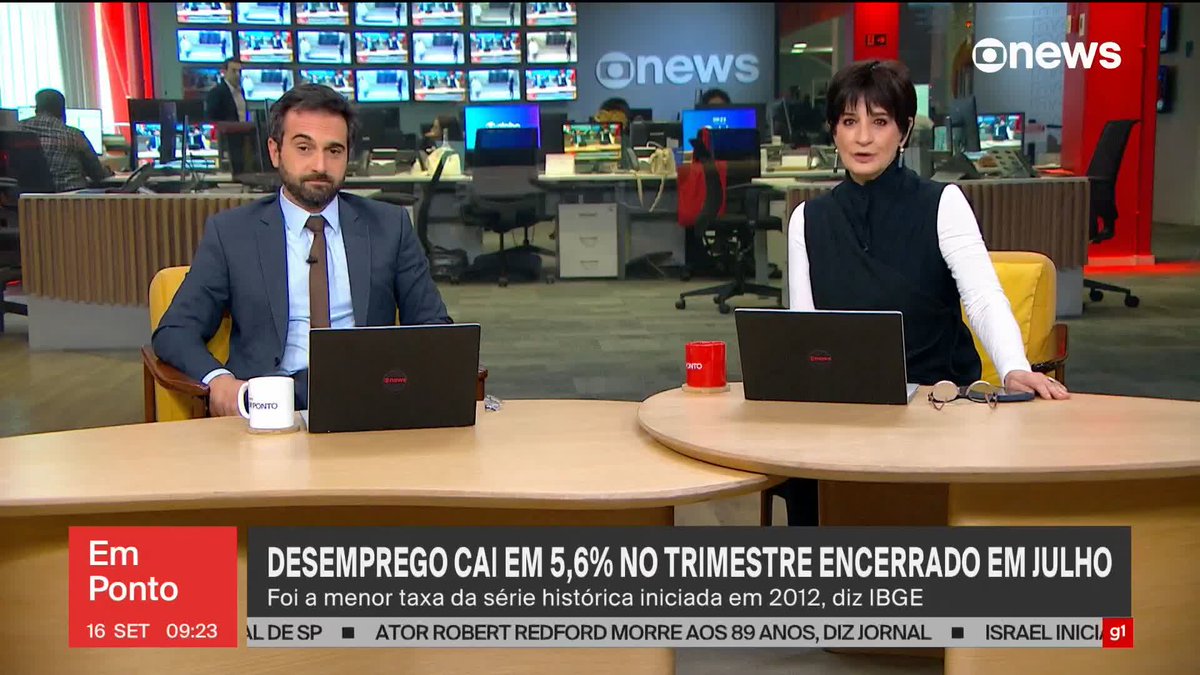 O desemprego no Brasil recuou para 5,6% no trimestre terminado em julho, segundo o IBGE. Foi a menor taxa da série histórica, que teve início em 2012. #GloboNewsEmPonto ➡ Assista à #GloboNews: