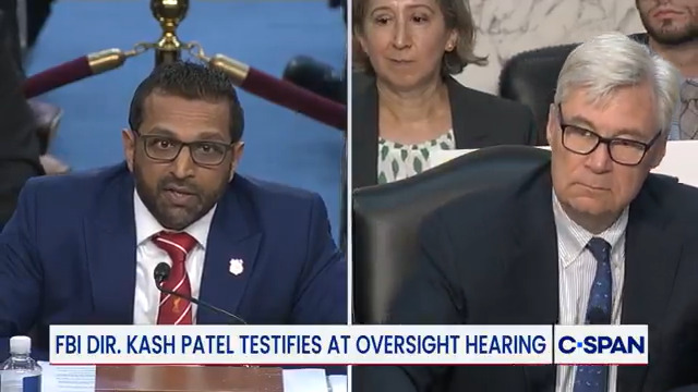 FBI Director Kash Patel says to Sheldon Whitehouse: "I do not have an enemies list."