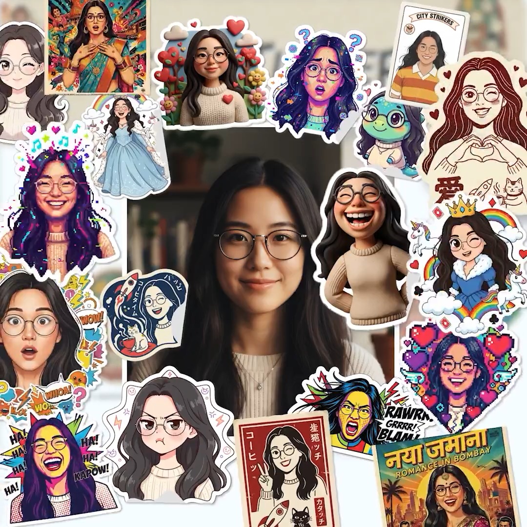 Why respond with 😍 when you can respond with…literally anything? Turn any image into a custom sticker set with this Nano Banana template made in Canvas ↓
