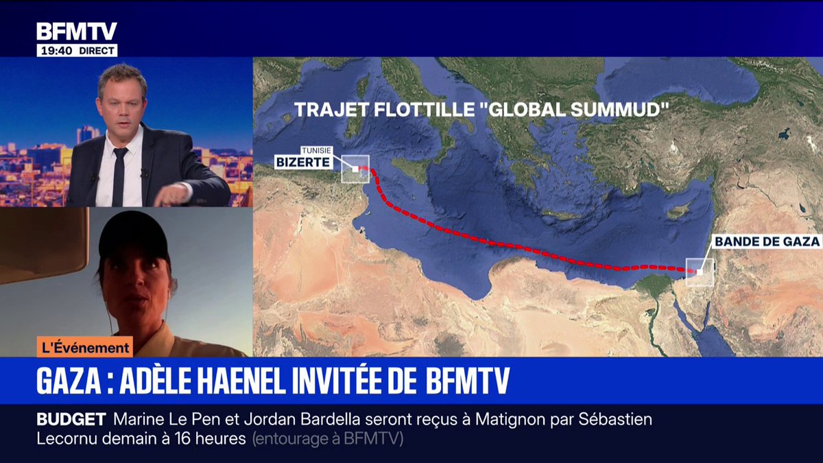 Gaza: "On assiste à la phase finale d'un génocide", assure Adèle Haenel, actrice et militante, à bord de la flottille "Global Sumud"