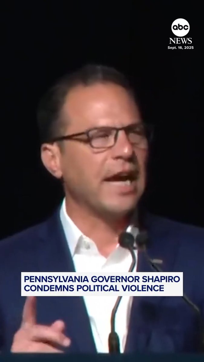 "When you hear speech you disagree with, the answer to that is more speech, not violence." Pennsylvania Governor Josh Shapiro condemned political violence in the wake of the fatal shooting of conservative activist Charlie Kirk last Wednesday.