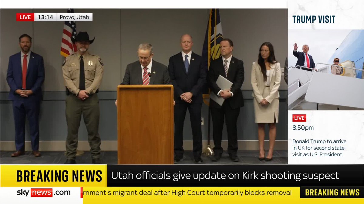 BREAKING: Tyler Robinson, 22, has been charged with the aggravated murder of Charlie Kirk - a capital offence in Utah. County Attorney Jeff Gray confirms the state will be seeking the death penalty. 📺 Sky 501, Virgin 602, Freeview 233 and YouTube