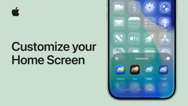 🌃 Dark 🎨 Tinted 🪟 Clear #iOS26 and #iPadOS26 have more ways than ever to customize the look of your Home Screen. Here’s how.