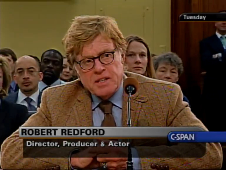 From 2008, Robert Redford testifies before Congress on Funding for the Arts: "Every new innovation...is going to be driven by this creative process...it's my hope that you would take an even bigger leap for the arts...there so much more that can be done."