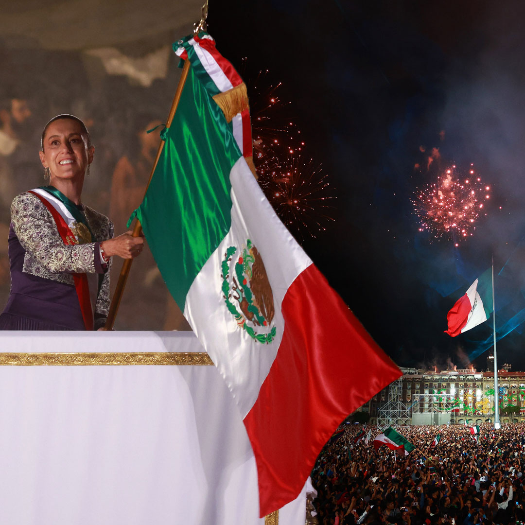🇲🇽 Sheinbaum hace historia en su primer Grito de Independencia La presidenta de México encabezó por primera vez el Grito de Independencia en Ciudad de México, hecho histórico al ser la primera mujer en presidirlo tras más de dos siglos liderado solo por hombres.