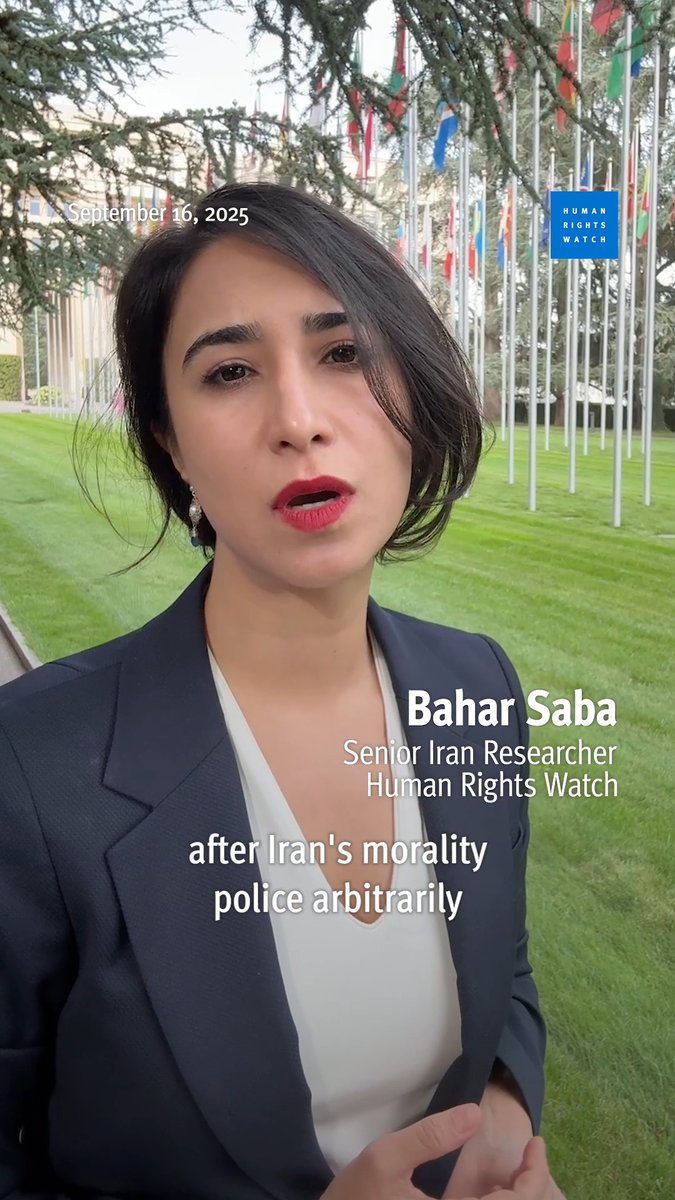 Mahsa Jina Amini died in custody on this day three years ago after Iran’s morality police arbitrarily arrested her in connection with compulsory hijab laws. Three years on, there is still no justice. Listen to HRW's Bahar Saba on Iran's crisis of impunity ⤵️