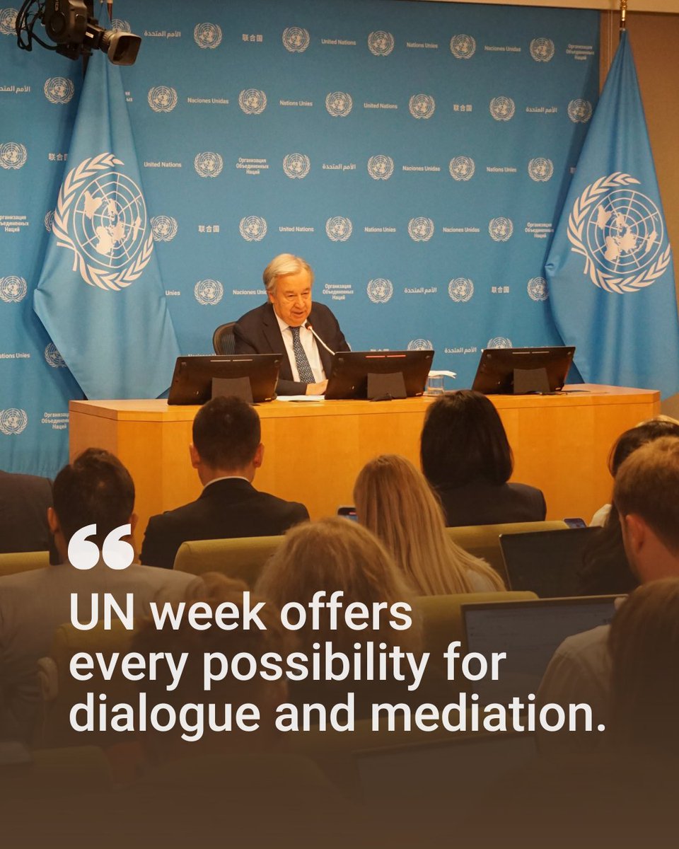 Next week, every country will be here for the United Nations General Assembly. We are gathering in turbulent times, but this is an opportunity we cannot miss. UN week offers every possibility for dialogue and mediation. Every opportunity for forging solutions. #UNGA
