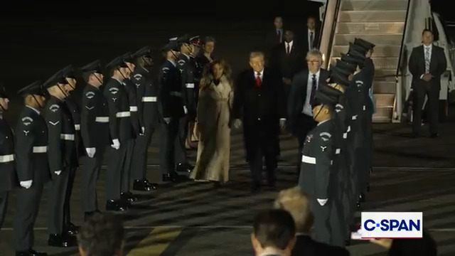 President Trump and First Lady Melania Trump arrive in London for State Visit.