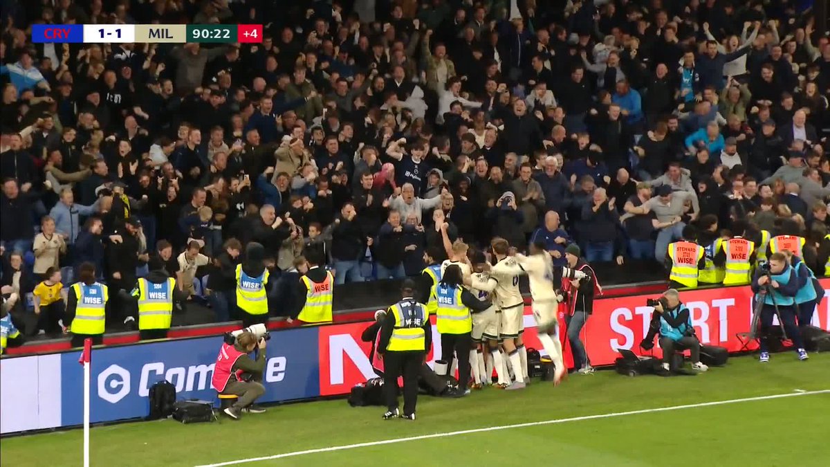 Milwall have EQUALISED in stoppage-time at Selhurst Park! 🤯